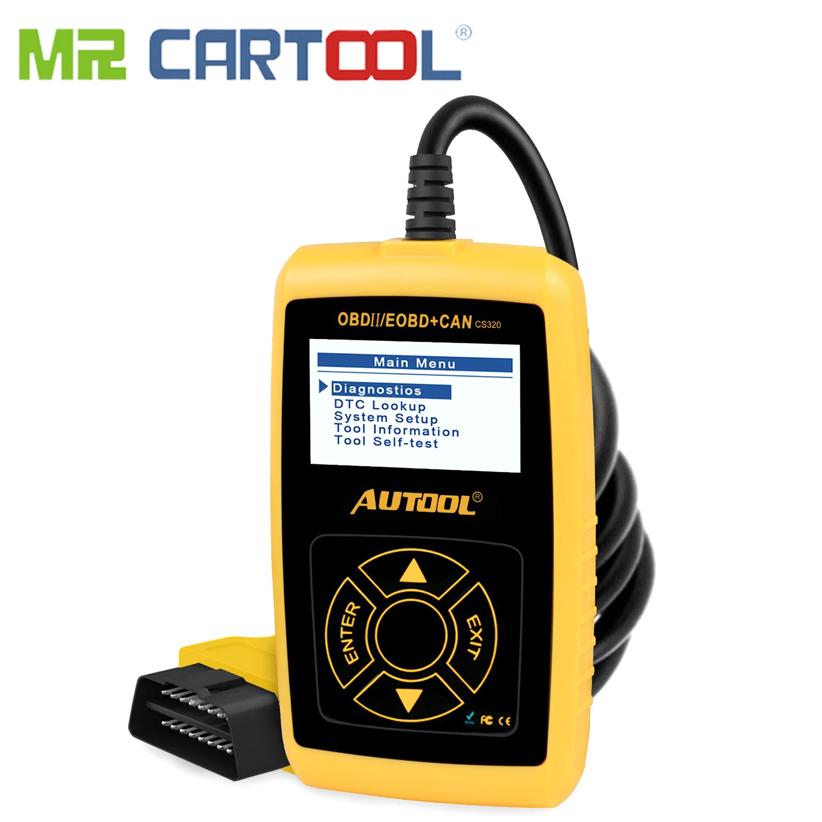 MR CARTOOL CS320 OBD2 многоязычный считыватель кодов неисправностей двигателя автоматический диагностический инструмент для сканирования транспортных средств