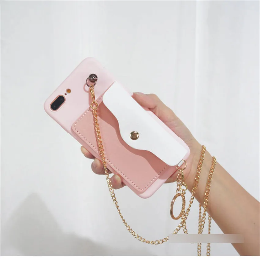 

Fashion Simple Wallet PU Leather Card Slots Phone Cover For VIVO X27 X23 Z5X Y93 X97 Y85 Silicon TPU Case Crossbody Chain Coin