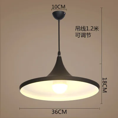 Современный светодиодный подвесной светильник, внутреннее освещение, столовая лампа, черный минималистичный подвесной светильник, домашнее декоративное освещение E27
