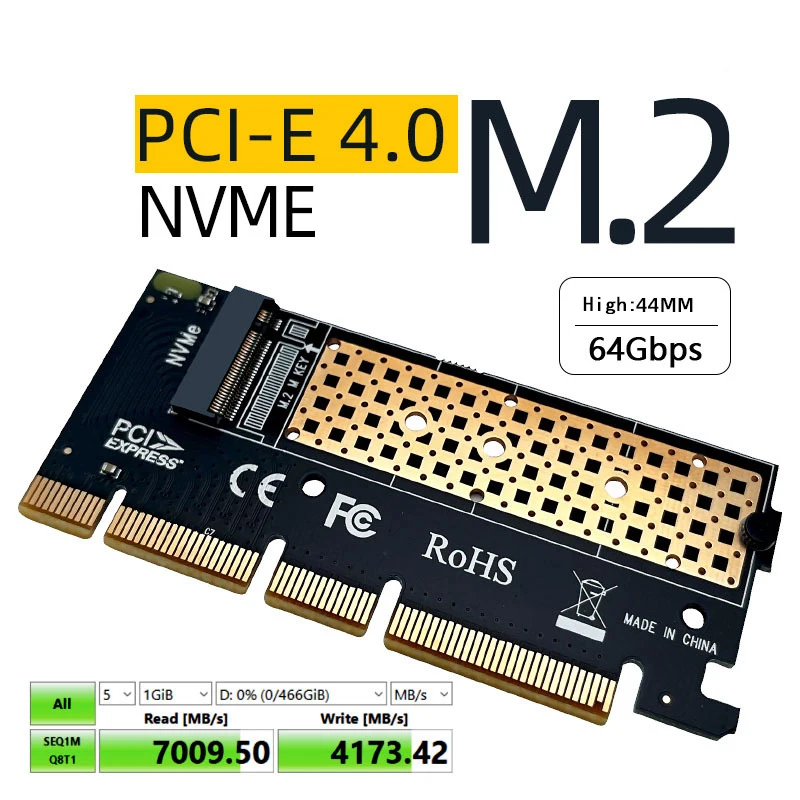 PICE to M2 어댑터 NVMe SSD NGFF PCIE M2 라이저 카드 어댑터 64Gb PCI Express 4.0 X4 X8 X16 지원 2230 2242 2260 2280 m.2 NVME