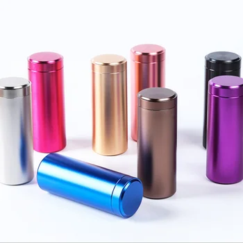 

Tea Caddy Aluminum Storage Boxes Portable Multi Color Travel Mini Sealed Tea Leaves Container 12x4.5CM Wedding Gifts LWW9091
