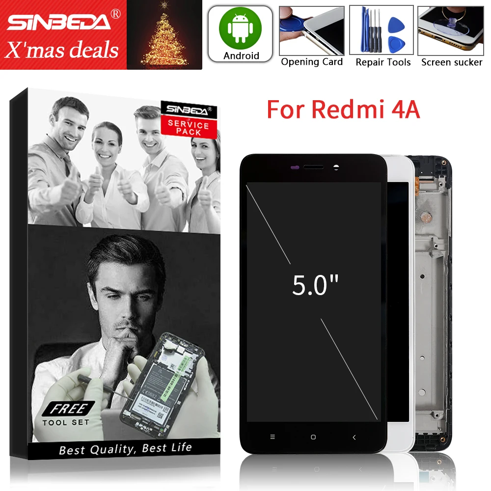 Оригинальный экран 5 0 дюйма для XIAOMI Redmi 4A ЖК дисплей сенсорный с рамкой в сборе