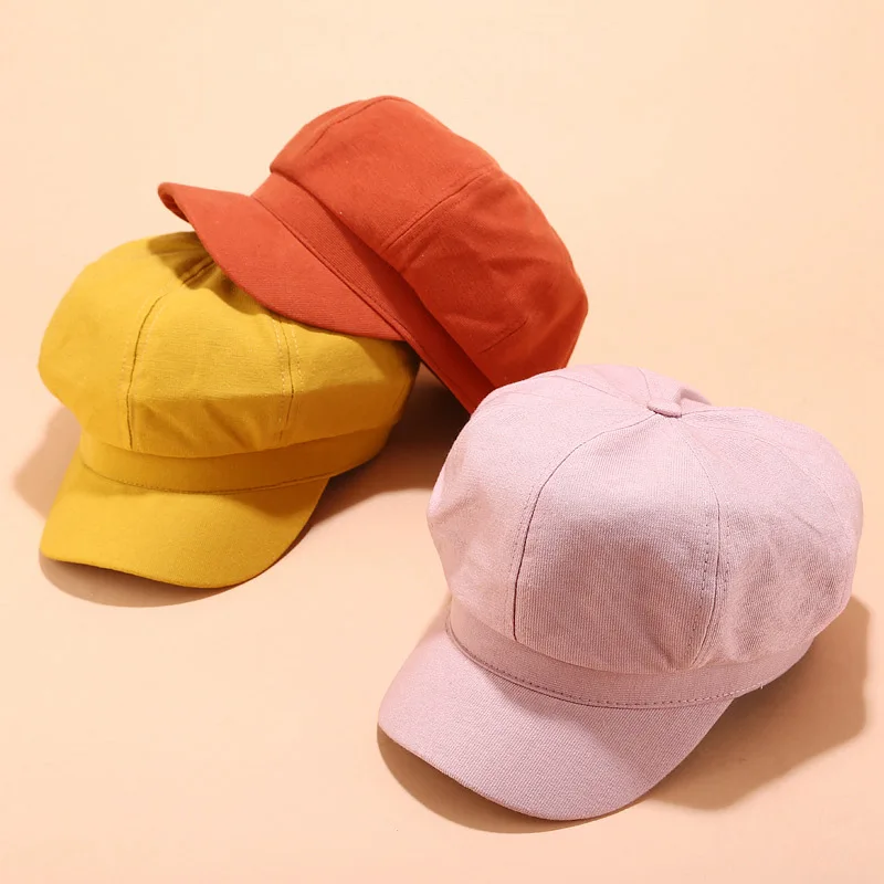 

Women's Light Board Cricket-cap Beret Simple Casual England Octagonal Cap Autumn And Winter Literature And Art Versatile Student