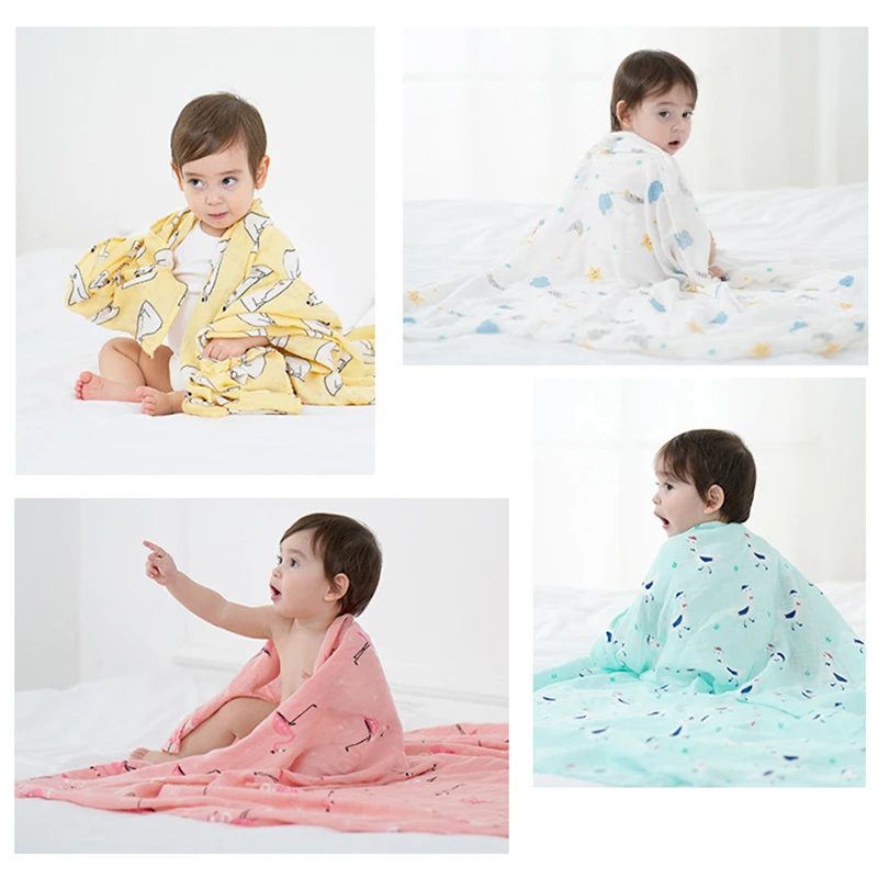 Newborn Baby Muslin Blanket Bath Towel Gauze Towels Stroller Swaddle soft kids Bedding Breathable multifunction
