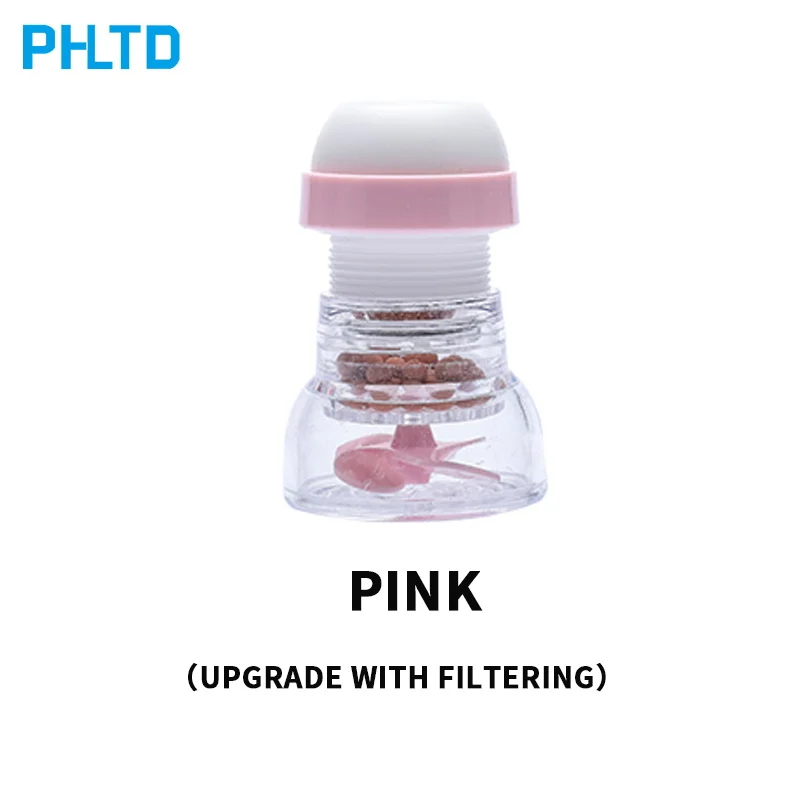 Universal kitchen faucet splash head extension filter household tap water shower water purifier water saver - Цвет: pink filtering