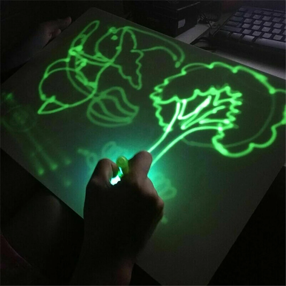 1 шт. светодиодный светящийся чертежный щит для рисования граффити, планшет для рисования, волшебное рисование, светильник-забавная флуоресцентная ручка, обучающие игрушки