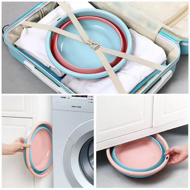 Portable Mini Folding Washbasin Household Large Laundry Tub Baby Student Laundry Basin Wash Basin Outdoor Folding Basket
