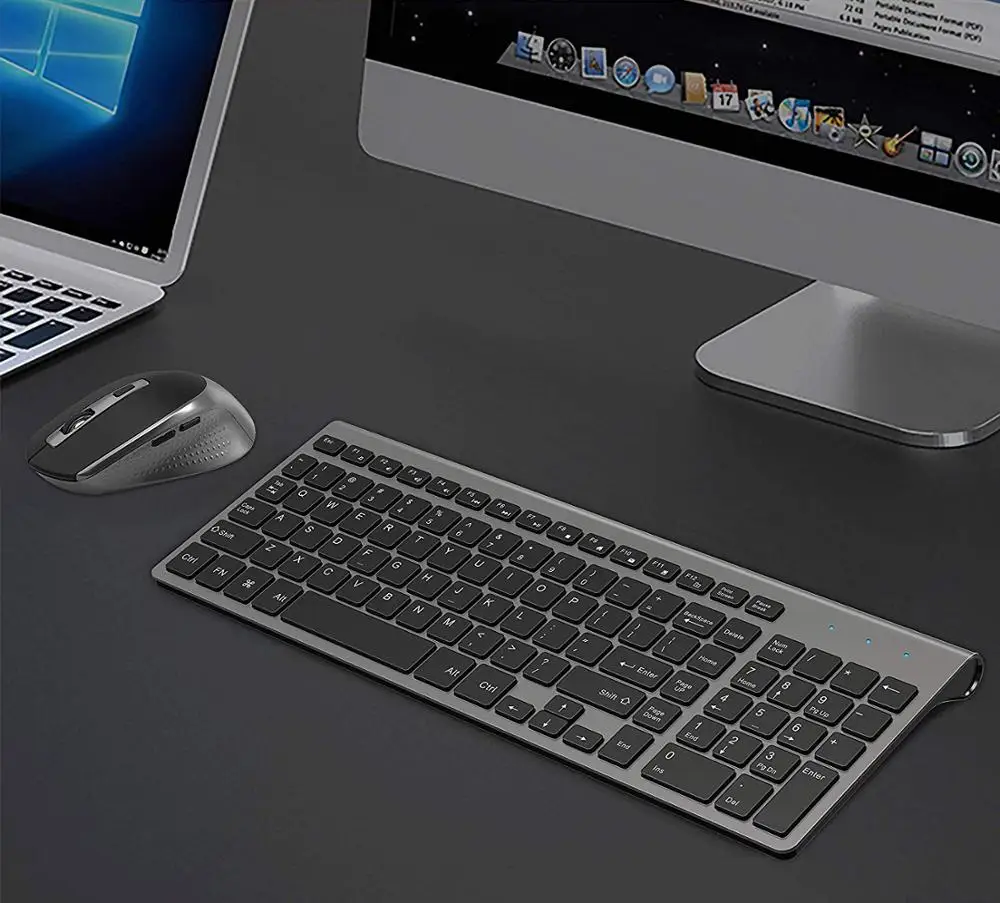 Russo Espanha Eua Francês Ltalian Alemão uk Layout de Teclado sem Fio e Mouse Mouse Mouse Combo Silencioso para pc Laptop Computador Windows. - Imagem 2