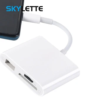 

SD TF Card Reader USB OTG Adapter For Lightning No APP Need 200mA High Power Converter for iPhone iPad