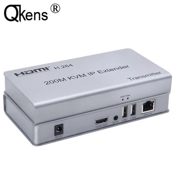 

200M HDMI KVM IP Extender Extension CAT6 6A TCP/IP Transmitter Receiver 1 TX to 20 RX and Cascade Connection USB Keyboard Mouse