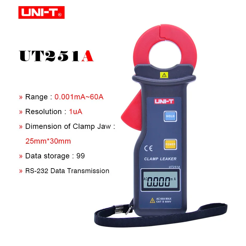 UT251A UNI-T UT251A UT251C Высокая чувствительность ток утечки клещи Авто Диапазон AC DC клещи - Цвет: UT251A