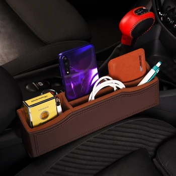 

Car Seat Gap Storage Box For BMW MINI Cooper F56 Leather Case Organizer for Wallet Phone Coins Cigarette Keys Cards Accessories