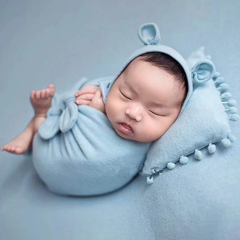 Newborn Soft Sleeping Bag Pillow Bow-knot Wraps Blanket Photography Props Hundred Days Photo Props baby sleeping bag