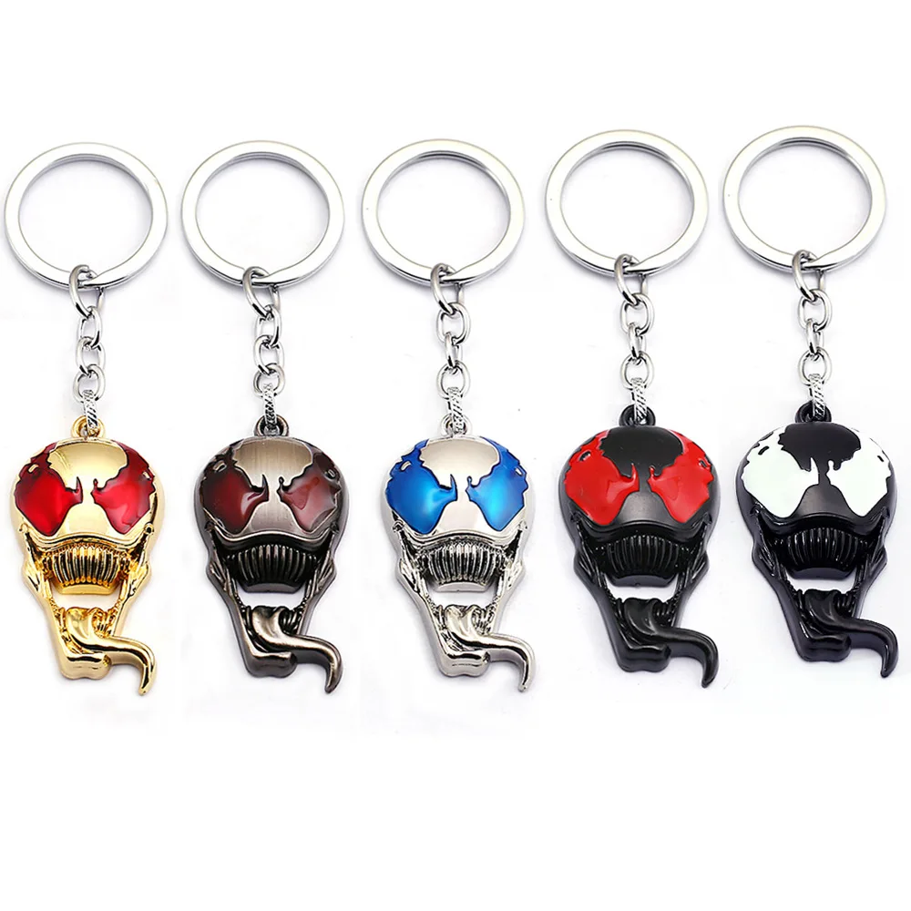 

Marvel Spiderman Venom Keychain Superhero Venom Key Chains Pendant Car Key Holder Souvenir Jewelry