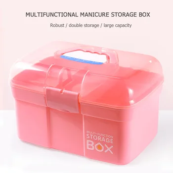 

Three-storey Multicolor Double Layer Tools Multi-function Plastic Storage Box Case Nail Art Beauty Manicure Accessory Tool
