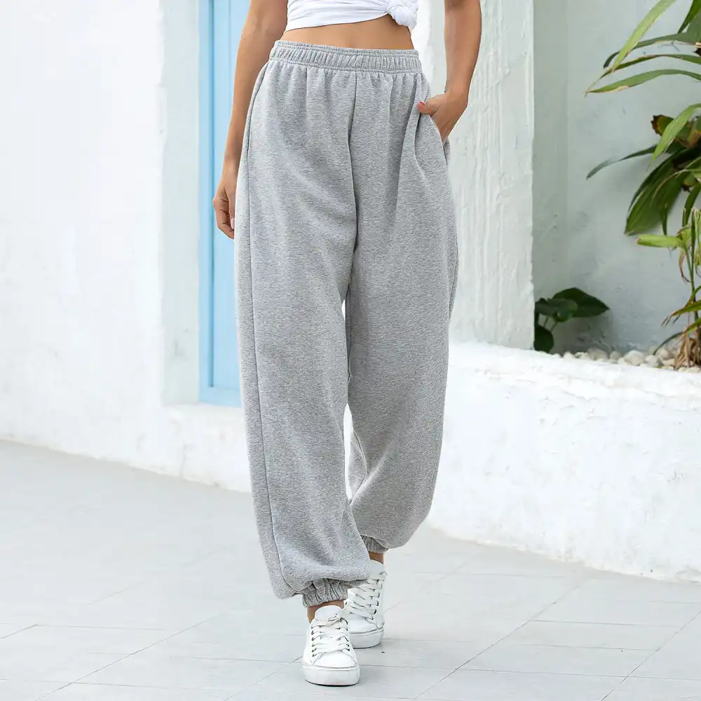 baggy sweatpants with elastic ankles