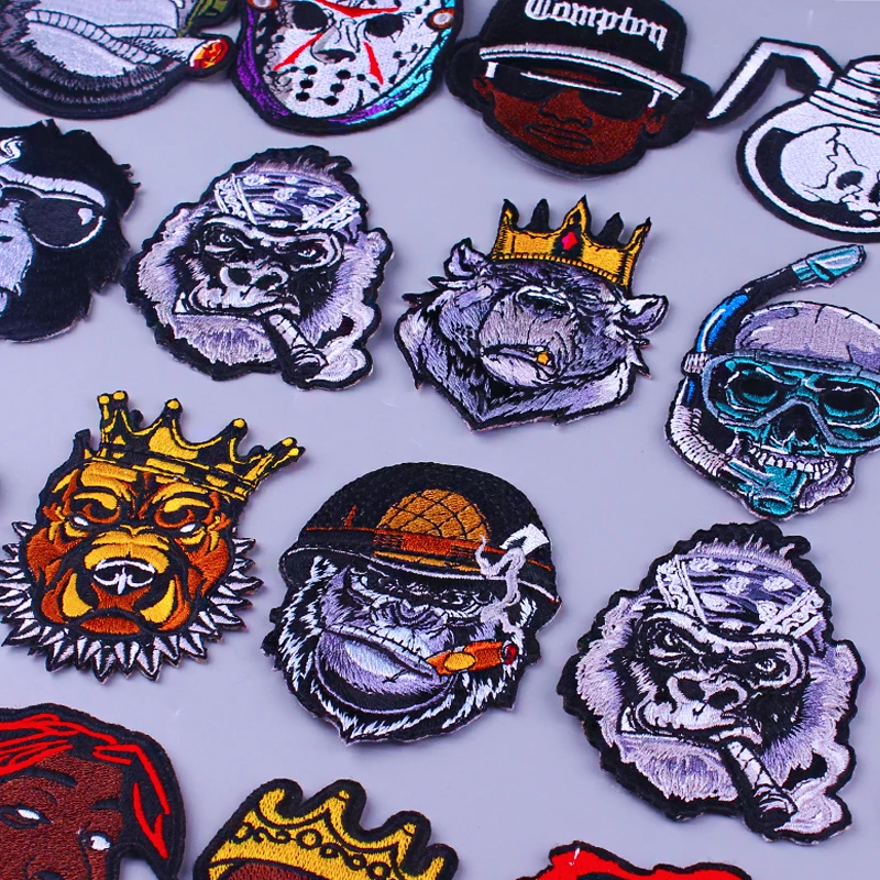 

Punk Orangutan Sets Patch Iron On Patches For Clothes Skull Patch On Clothes Embroidered Patches For Clothing Applique Stickers