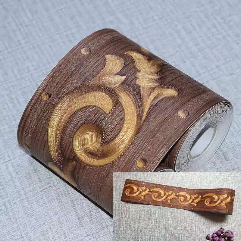 dark brown vine DIY Emboss стикер на стену s виниловый водонепроницаемый домашний декор самоклеющиеся обои для ног линия талии стикер украшения кухни - Цвет: dark brown vine