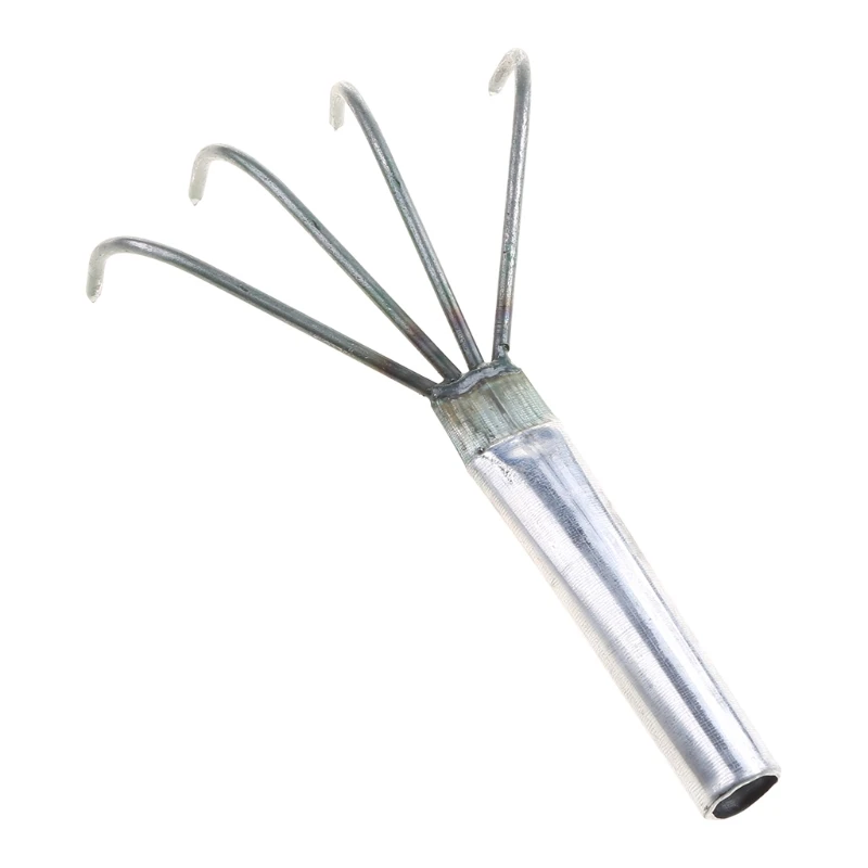 Agricultural Carbon Steel Four-toothed Tines Rake Small Handle Peanut Lawn Leaf Tweezers Garden Tools