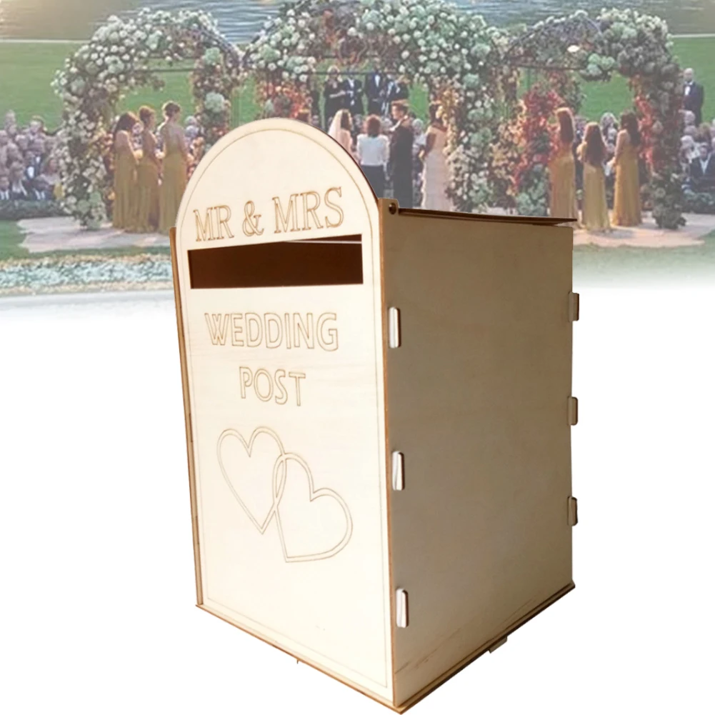 Ремесло настенный подарок Свадебная почта мешочки, принадлежности для праздника Ретро открытка с украшениями держатель приветствовать гостя DIY деревенский деревянный почтовый ящик