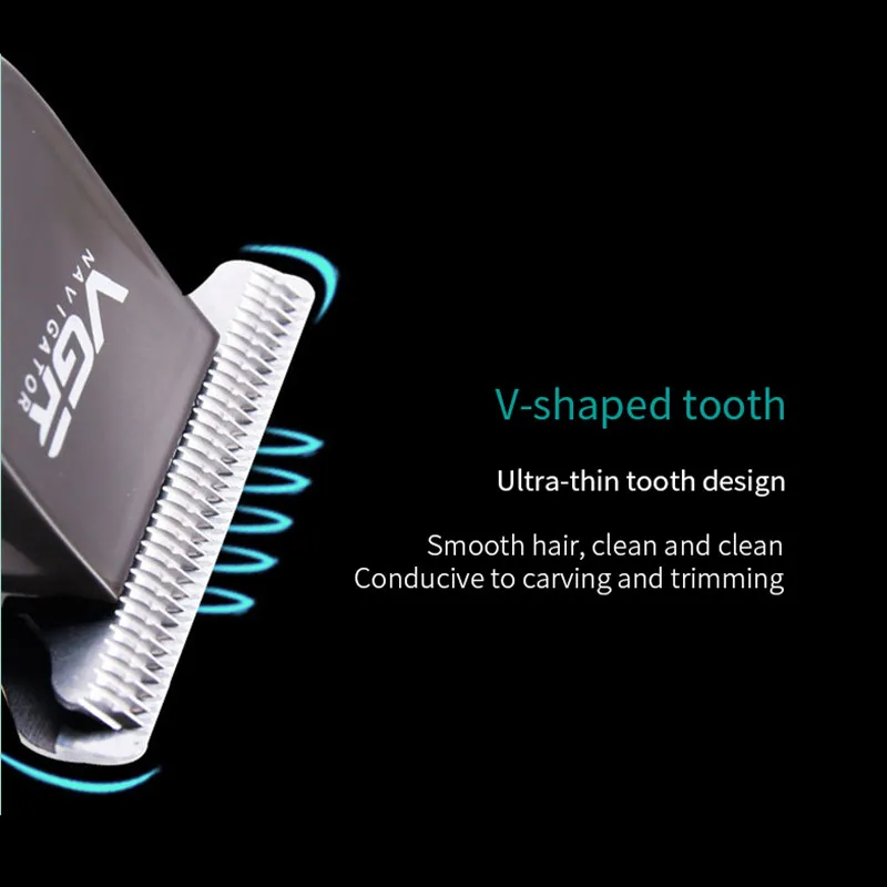 VGR V030 Professional Waterproof Hair Trimmer Display Men's Hair Clipper Grooming Low Noise Clipper Titanium Ceramic Blade Adult