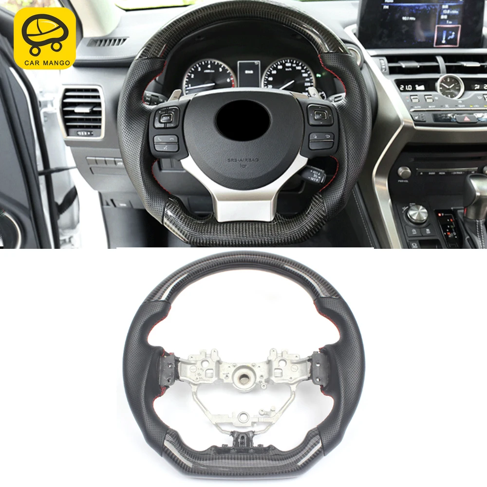 CarManGo For Lexus NX ES RX CT IS Car Accessories True Carbon Fiber Steering Wheel Cover Assembly Replacement Parts Decoration