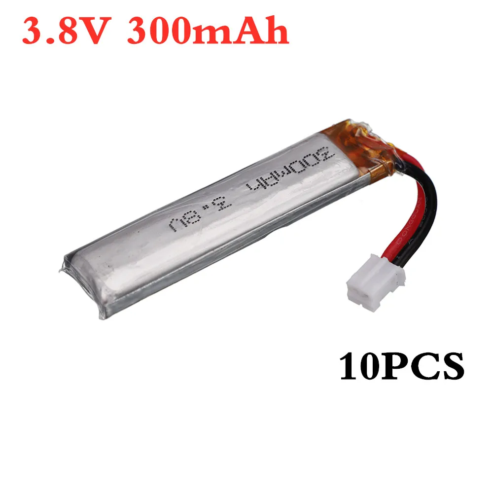 

10pcs 3.8v 300mah 30c 1s Lipo Battery PH2.0 Plug for UK65 US65 Mobula7 Snapper 65S Drone