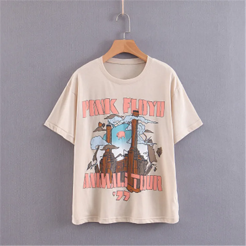 

Plus Size Pig Women T Shirt Cartoon Letters Loose O neck Women Tops T Shirt Ladies Streetwear Tee Women T Shirt Clothing