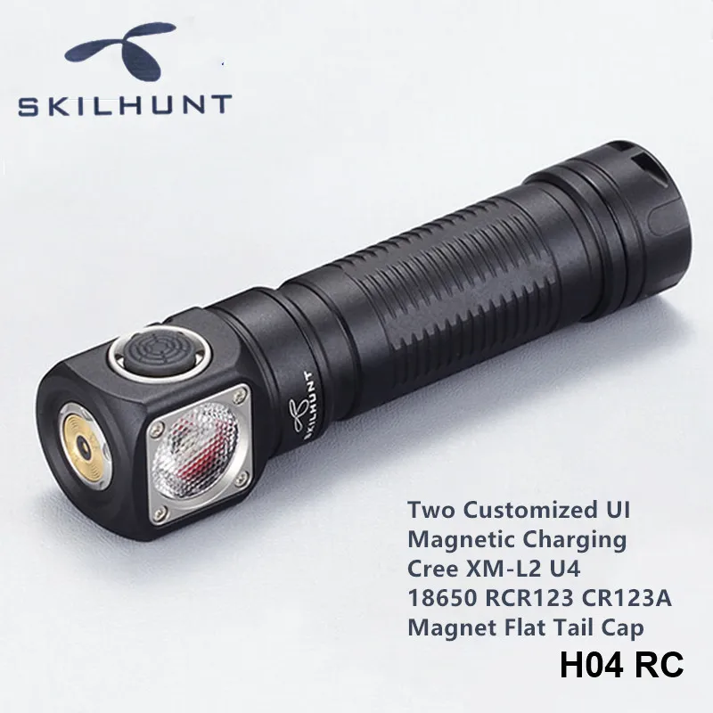 H04 RC NW Skilhunt H04RC H04FRC H04RRC Магнитная перезаряжаемая Рабочая головная лампа носимая головная повязка 18650 Cree светодиодный фары с магнитной крышкой - Испускаемый цвет: H04 RC NW