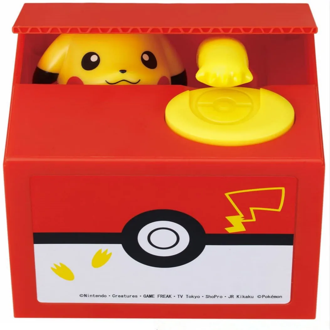 Figuras de acción de Pokemon Pikachu Bank, caja de dinero electrónica de Anime, caja de moneda de robo, caja segura, juguetes de banco para chico, juguetes de regalo para chico