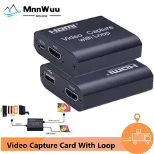 

Video Capture Card 4K 30hz Loop HD Capture Card HD Video Recording 1080P Live Streaming USB2.0 Grabber for PS4 Game DVD Camera