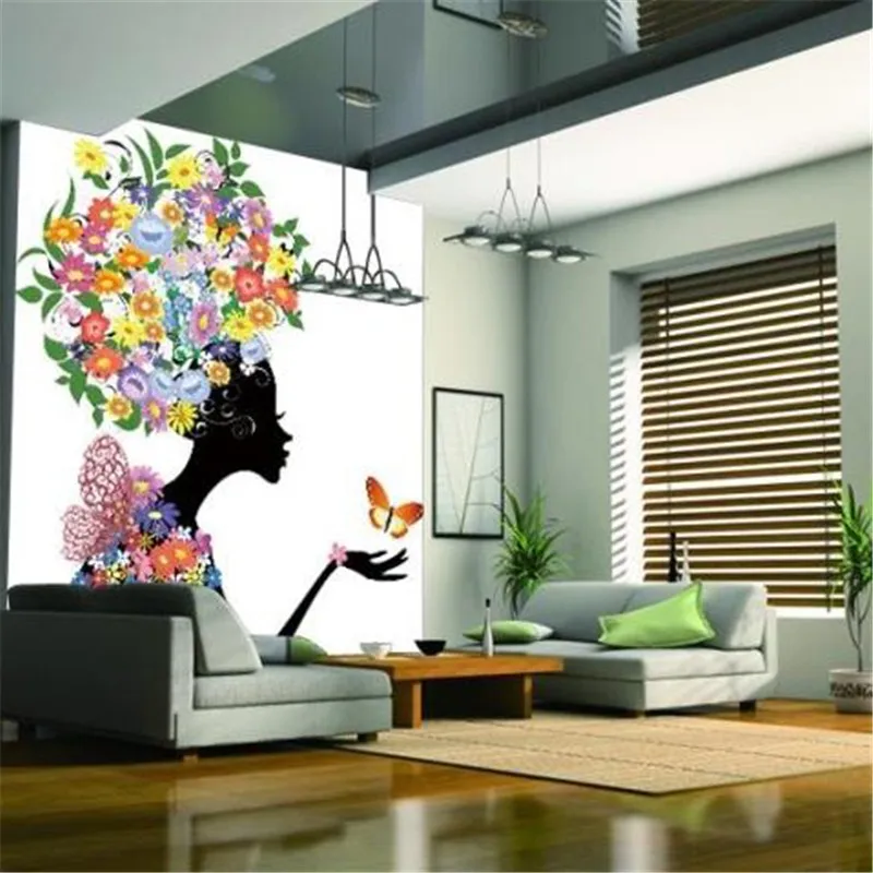 Free-shipping-Seamless-wallpaper-mural-backdrop-beauty-salon-hair-salon-butterfly-pattern-girls-Custom-Size (2)