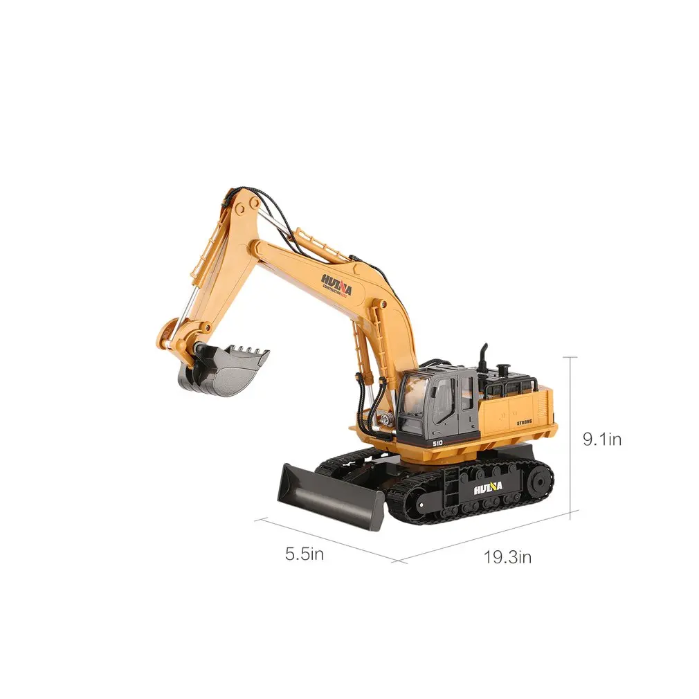 HUINA TOYS 1510 2,4G 1/16 11CH Сплав RC экскаватор грузовик инженерный строительный автомобиль с поворотом звуковой светильник