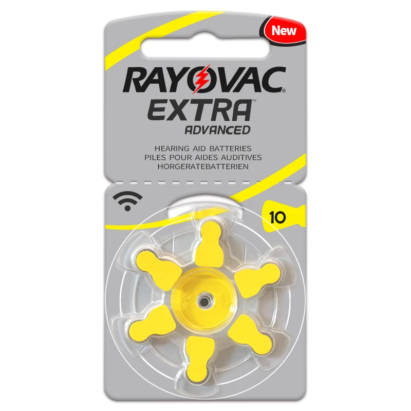 Батареи слухового аппарата 6 шт./1 карта RAYOVAC EXTRA-A10/PR70/PR536 цинковая воздушная батарея 1,45 в Размер 10 диаметр 5,8 мм толщина 3,6 мм