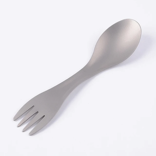 US $3.98 Lightweight Multi-functional Titanium Spork Spoon Fork Tableware For Outdoor Camping Hiking Picnic