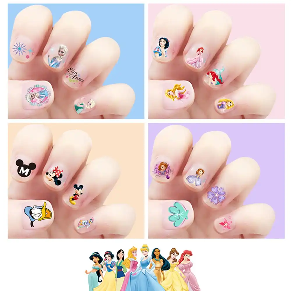 ディズニーメイクアップネイルステッカーのためのデザイナーおもちゃ漫画アニメ冷凍プリンセスエルザアンナミッキーミニー子供ステッカーギフト ステッカー Aliexpress