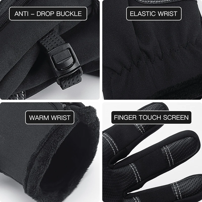 Kyncilor Men Women Winter Gloves Touch Waterproof Cycling Gloves Sports Glove Thermal Fleece Motorcycle Running Ski Gloves 5