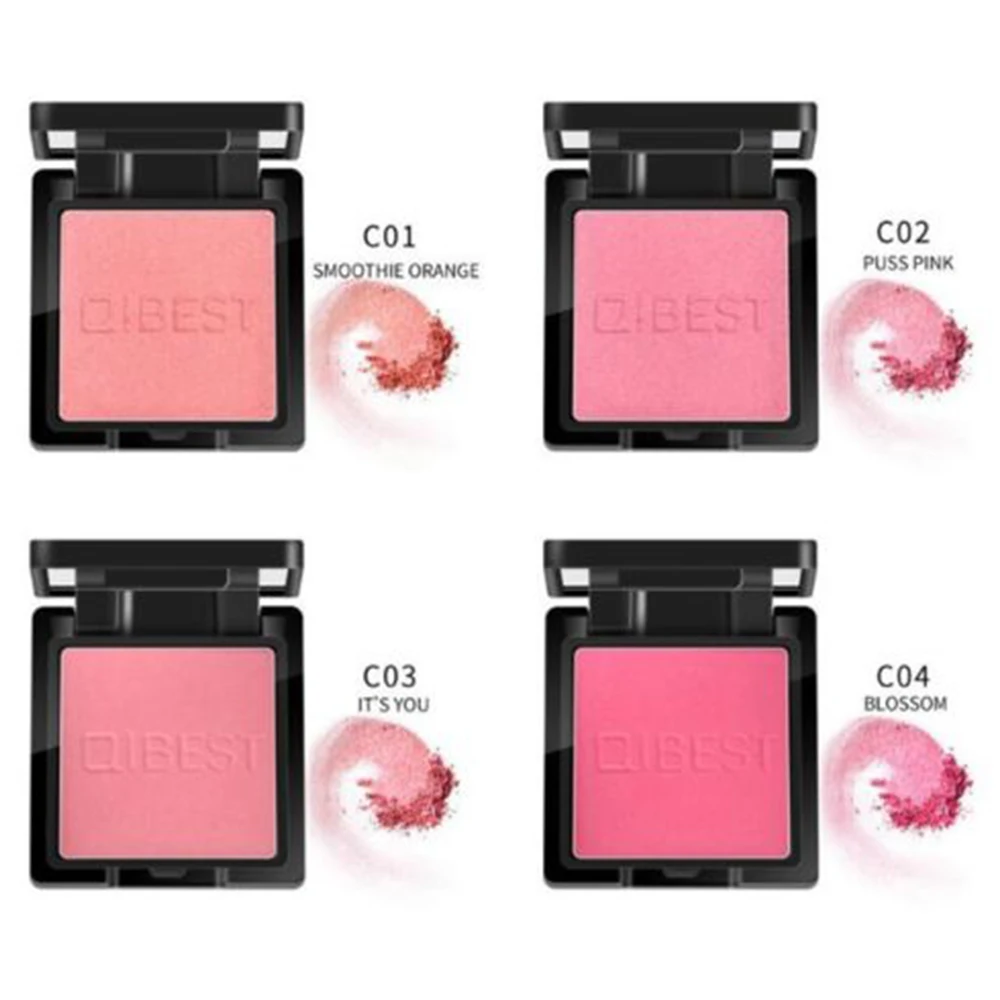 QIBEST 8 цветов лица минеральный пигмент Румяна Пудра, бронзер Cosmestics профессиональная палитра румяна Контурные тени