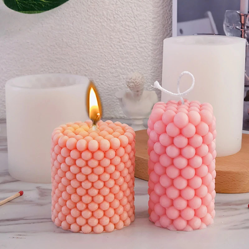 Geometric Cylinder Series Aromatherapy Candle Silicone Mold DIY Round Ball  Handmade Soap Mould Eyes Closed Girl Blindfolded Girl Sculpture Candle Mold  Flower Butterfly Pillar Molds Candle Making Wax Plaster Resin Epoxy Mold