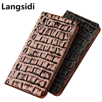 

Crocodile genuine leather magnetic phone case card slot for OPPO Realme 3 Pro/Realme 3/Realme 5 Pro/Realme 5/Realme 5S flip case
