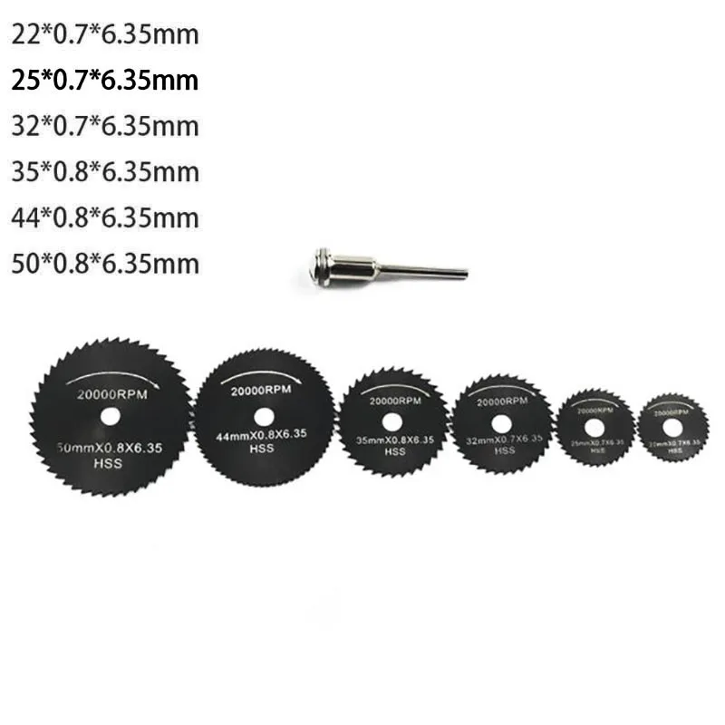 7pcs/set Saw Blades Rotary Tool High Speed Steel For Wood Metal Cutting Disc Kit