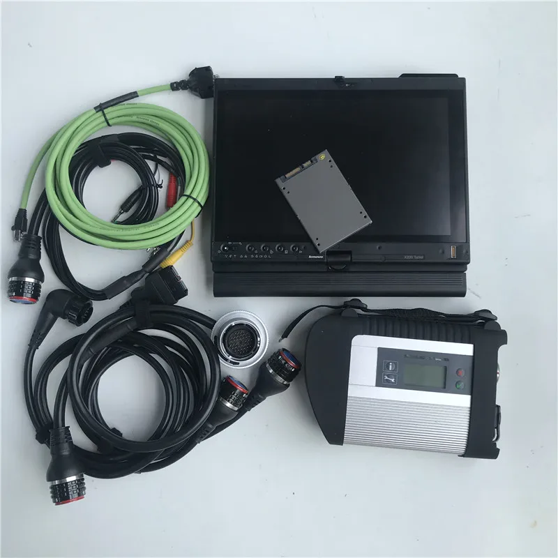 Высокое Качество MB Star C4 SD Подключение C4 X/DAS/DTS,12 v Star диагностическое программное обеспечение SSD с x200t ноутбук 4g диагностический ПК