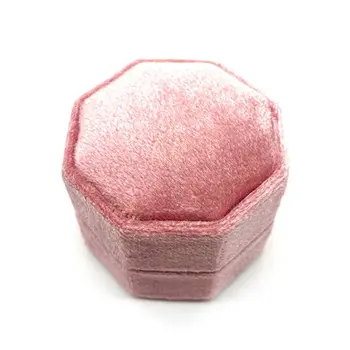 

Velvet Single Ring Box Octagon Wedding Ceremony Ring Box with Detachable Lid N0HE