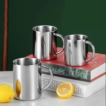 

Thickened Double-Layer Stainless Steel Cups With Ears Coffee Cups Student Cups Tea cups Insulation