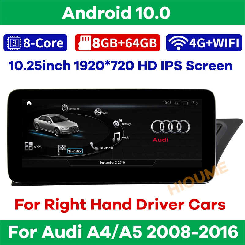 Мультимедийный плеер для Audi A4 A4L A5 10 25-2008 8 ядер ГБ ОЗУ Android | Автомобили и мотоциклы
