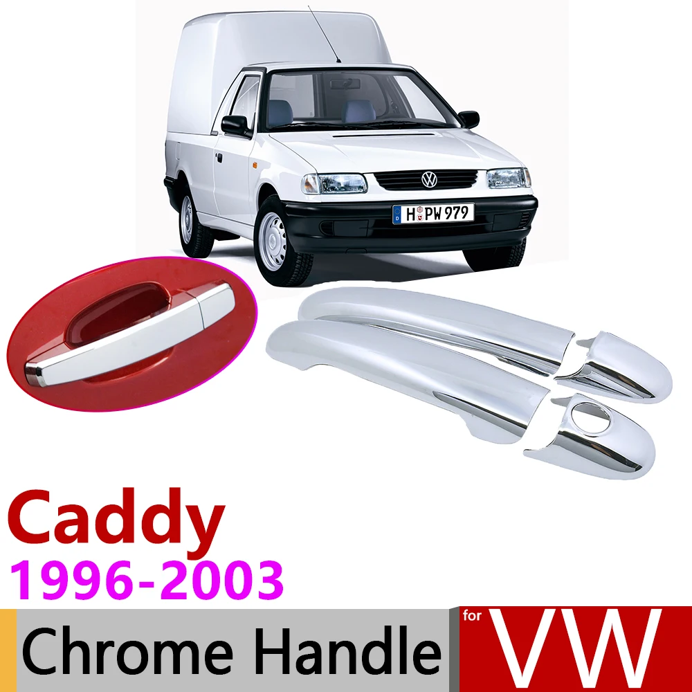 Хромированная крышка дверной ручки для Volkswagen VW Caddy 9K 9U Mk2 1996 ~ 2003 автомобильные