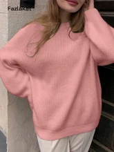 

Hirsionsan Soft Loose Knitted Cashmere Sweaters Women 2021 New Winter Loose Solid Female Pullovers Warm Basic Knitwear Jumper