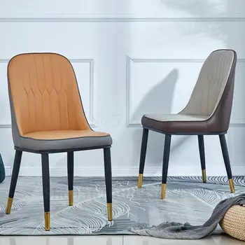 

Nordic Light Luxury Dining Chair Household Makeup Desk Chair Computer Chair Back Modern Simple Table Iron Chair