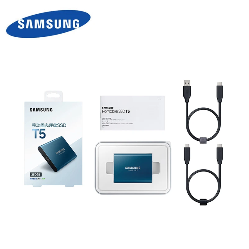 samsung T5 SSD 500GB 1 ТБ внешний твердотельный диск USB3.1 type-C портативный жесткий диск для ноутбука Настольный ПК