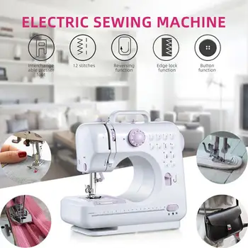 

Mini Sewing Machine 7.2W Purple White Electric Sewing Machine Automatic Desktop Single Needle ABS Small Portable Home Textiles